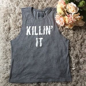 Gray fashionable muscle tank
